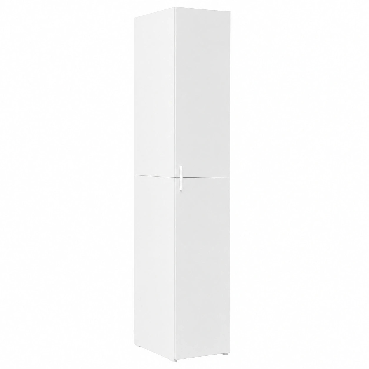 Credenza Alta in Legno Bianco 30x42,5x185 cm con Ripiani