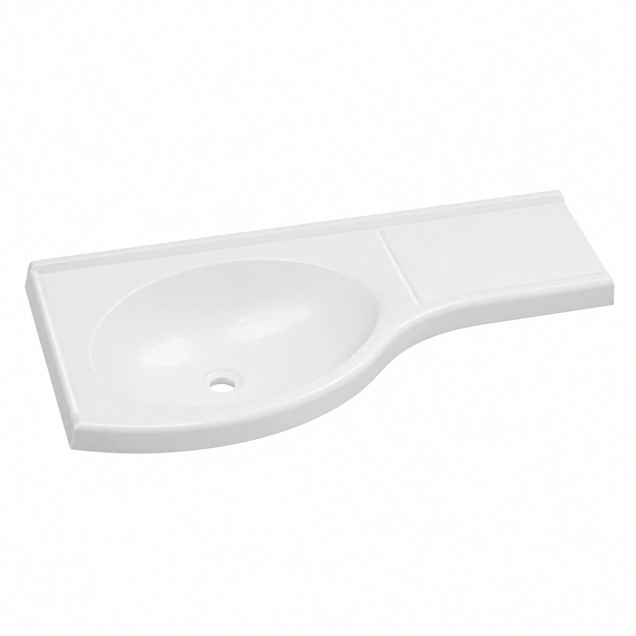 Lavabo angolare per camper e caravan, colore bianco moderno