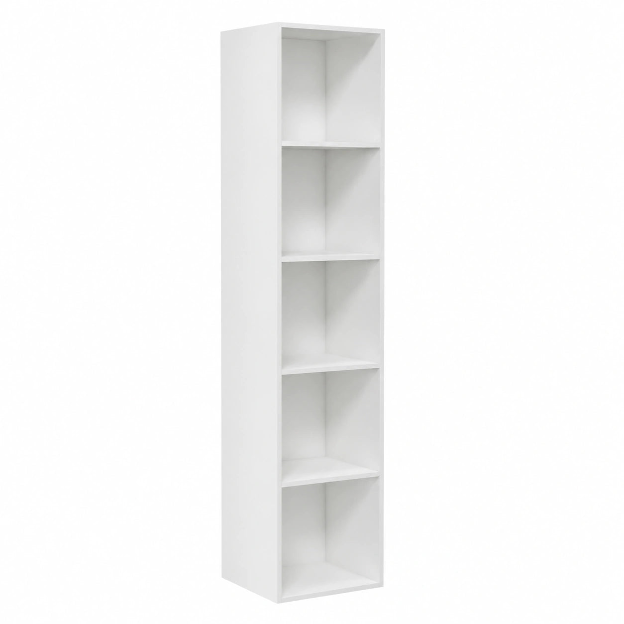 Scaffale Libreria in Legno Bianco 40x30x189 cm con Ripiani Multipli