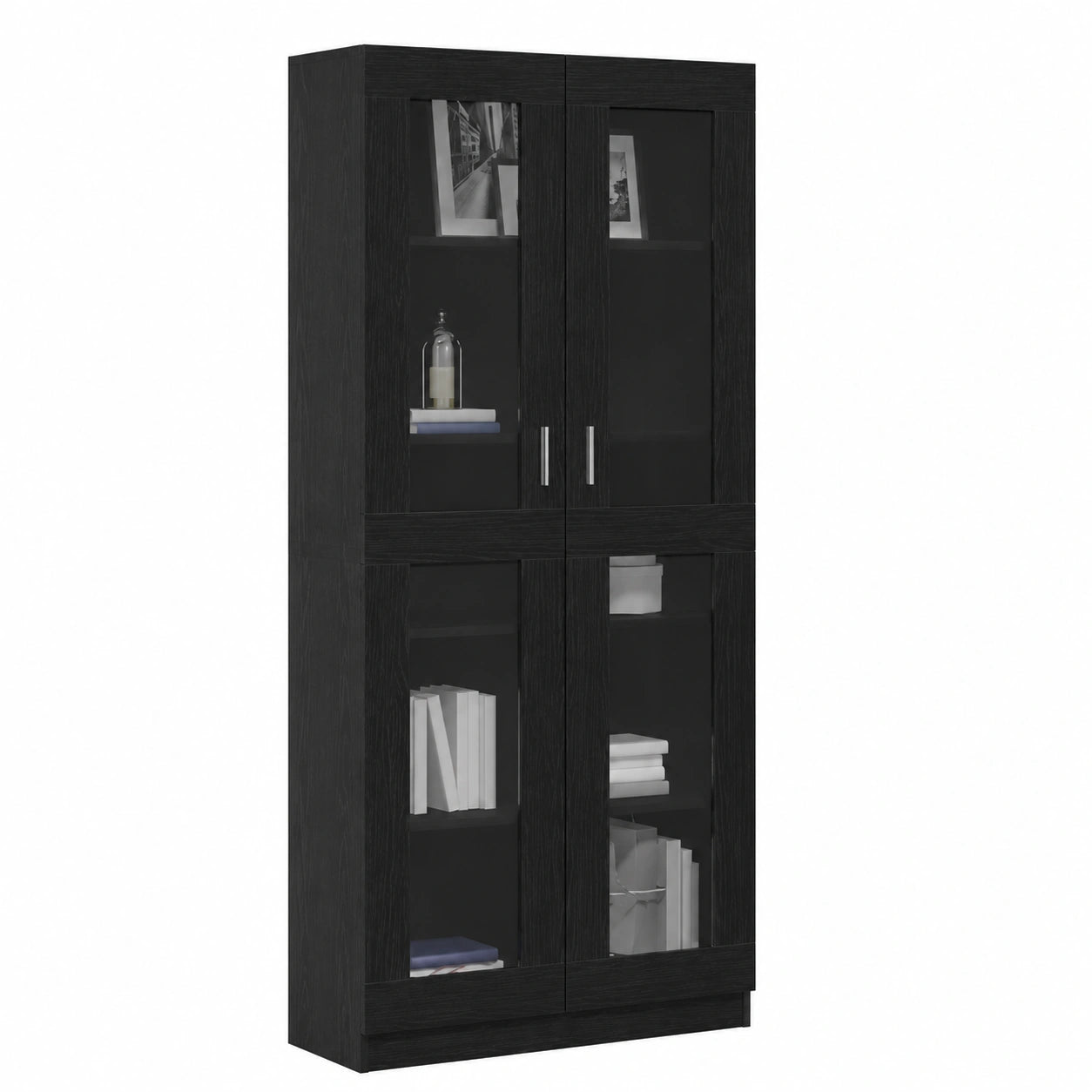 Libreria Moderna in Rovere Nero 82,5x30,5x185 cm, Armadio Indipendente per Salotto