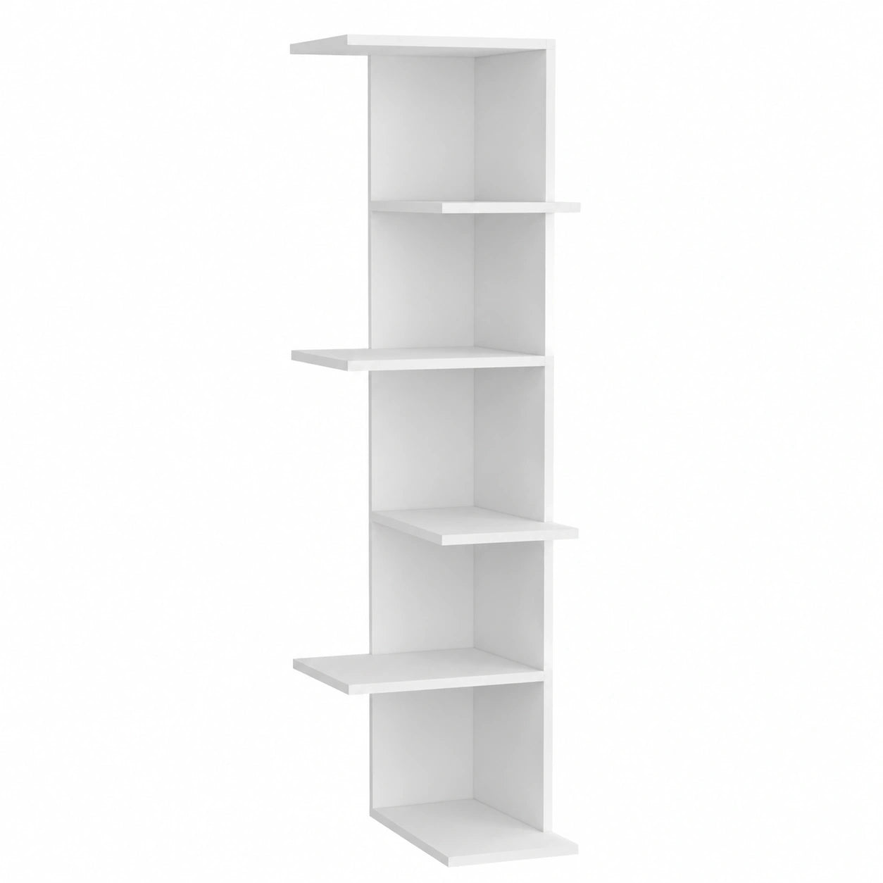 Scaffale Angolare Tera Bianco per Libri e Decorazioni