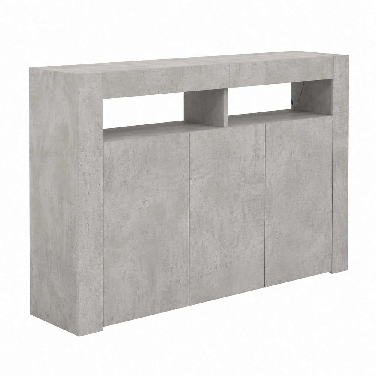 Credenza Moderna in Effetto Cemento 116x30x75 cm