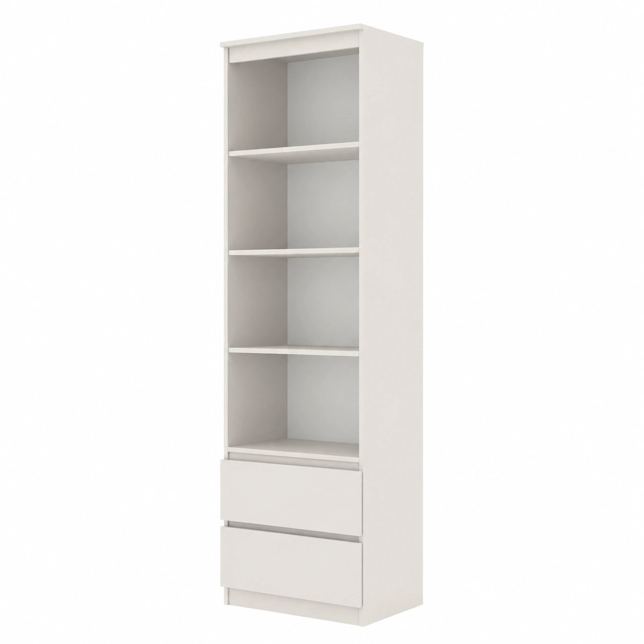Homlando Scaffale Moderno 60 cm con 2 Cassetti, Libreria in Legno opaca per Soggiorno e Ufficio