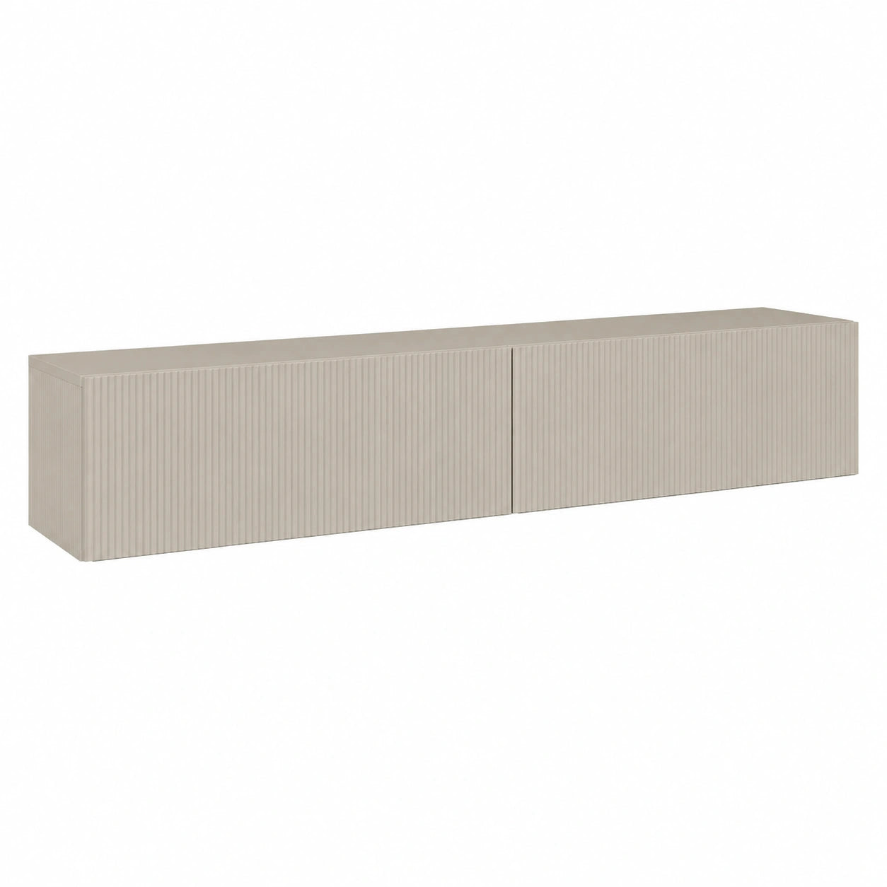 Mobile TV da Parete Selsey con Ante Moderne, Mensola per Soggiorno, 200 cm, Beige Grigiastro