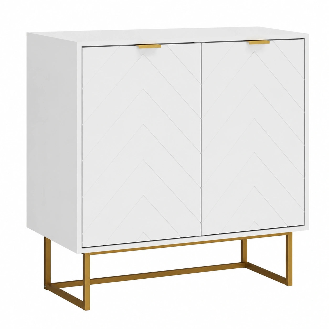 Credenza Moderna Bianca con Ripiani Regolabili per Cucina e Soggiorno