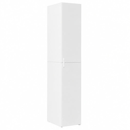 Credenza Alta in Legno Bianco 30x42,5x185 cm con Ripiani
