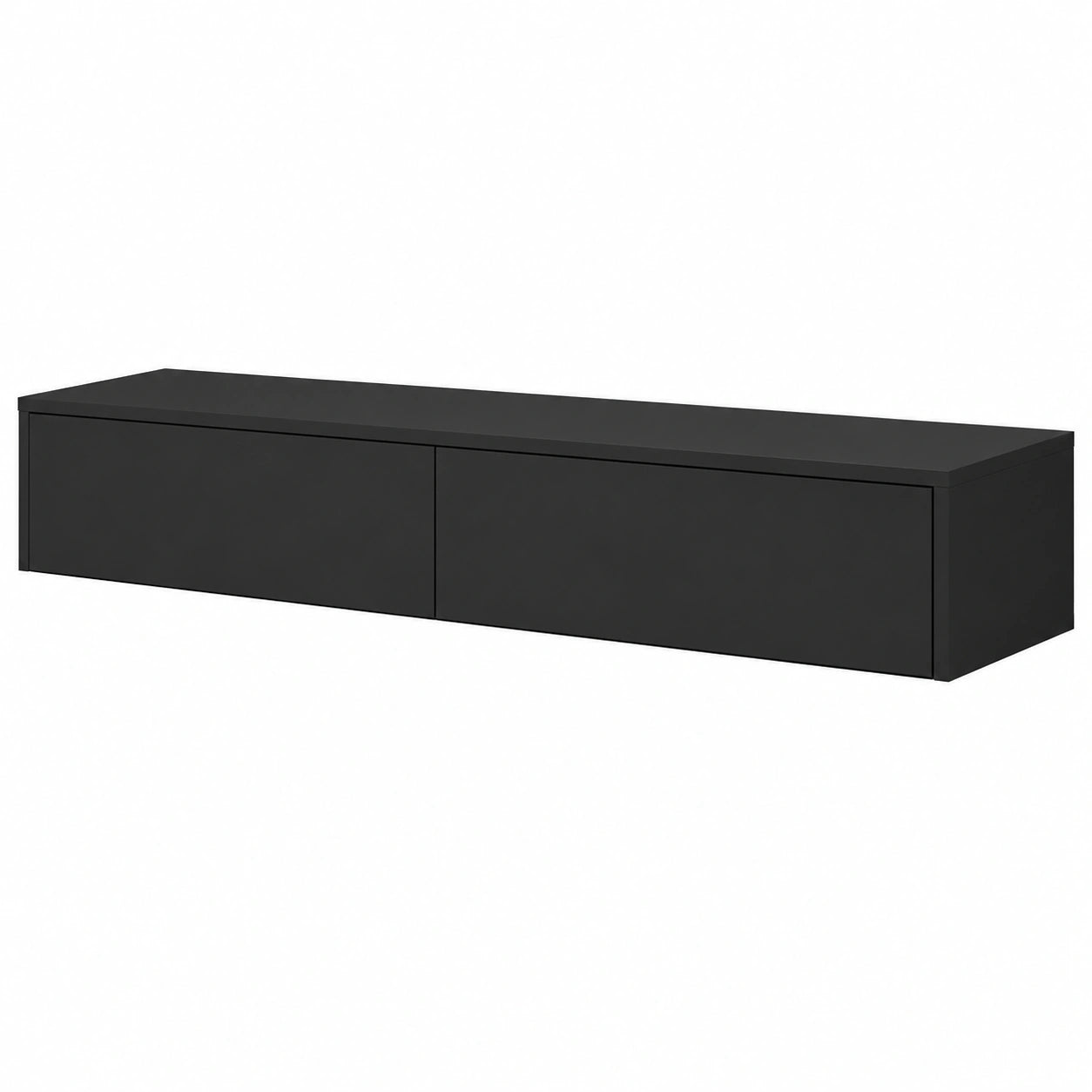 Mensola da Muro con Cassetto Domino Nero 88.2x13.4x20 cm - Made in Italy