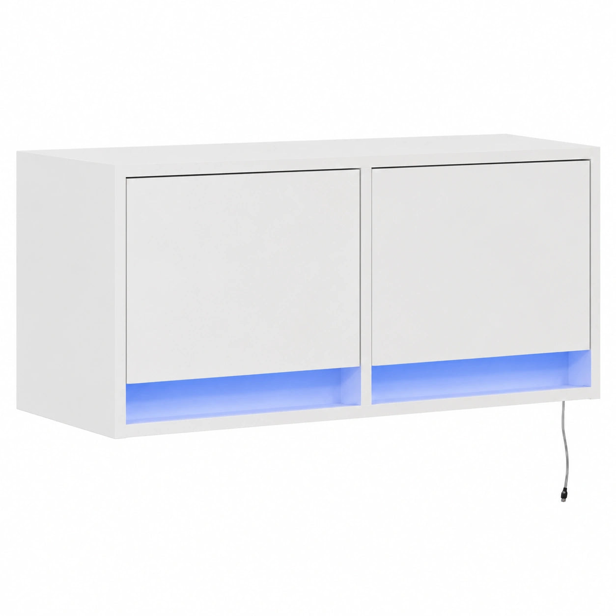 Mobile TV Sospeso Bianco con LED 80x31x35 cm
