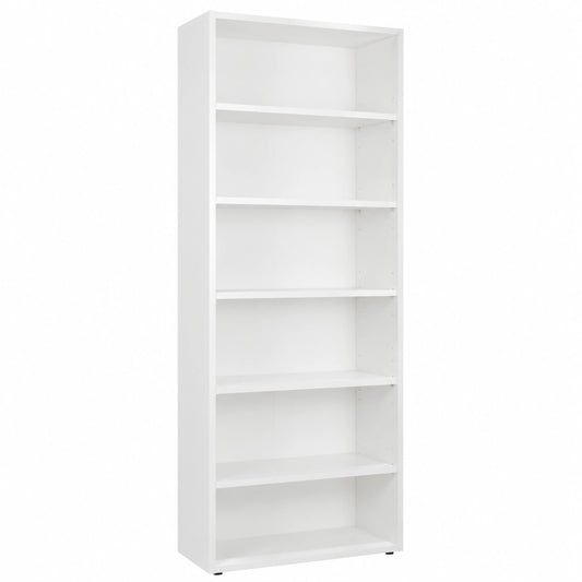 Libreria Moderna con Ripiani Regolabili, Bianco Laccato, Made in Italy
