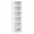 Armadio Alto in Legno Bianco 45x41x185 cm con Ripiani