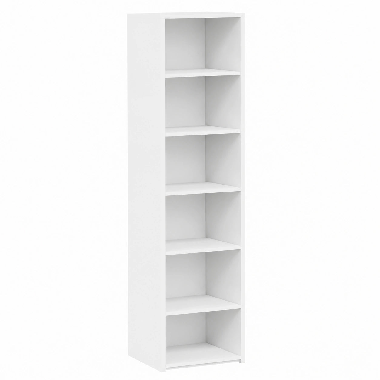 Armadio Alto in Legno Bianco 45x41x185 cm con Ripiani
