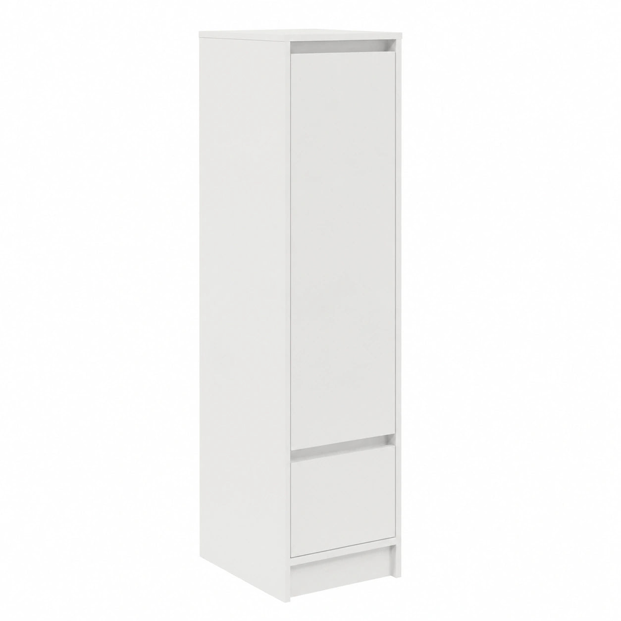 Credenza Alta in Legno Bianco 30x35x120 cm con Ripiani