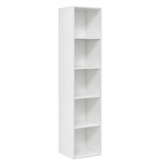 Scaffale Libreria in Legno Bianco 40x30x189 cm con Ripiani Multipli