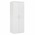 Armadio Alto in Legno Multistrato Bianco 60x35x180 cm con Ripiani