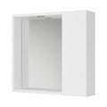Armadietto con Specchio e Luce LED per Bagno, Bianco Lucido, 60x16x60 cm