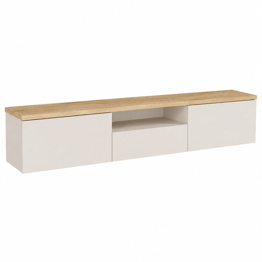 Mobile TV Sospeso Lotula Beige, 180x29,5x31,3 cm in Truciolato