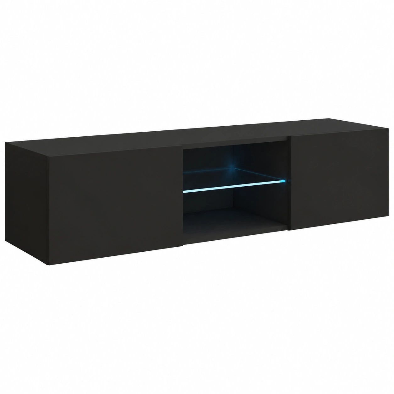Mobile TV da Parete con LED, Nero, 160x38.5x30 cm
