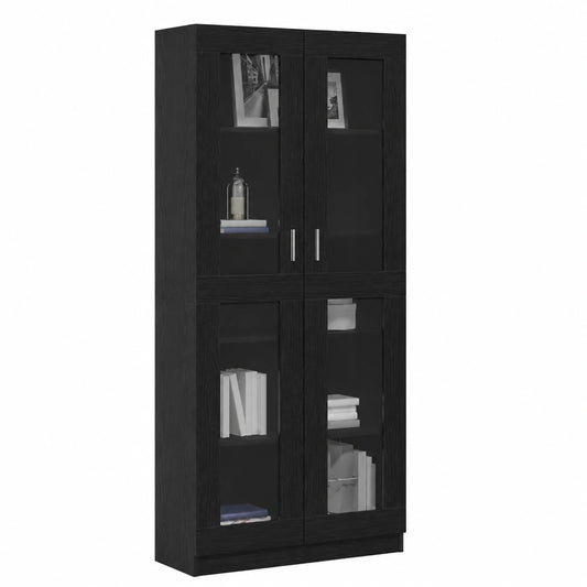 Libreria Moderna in Rovere Nero 82,5x30,5x185 cm, Armadio Indipendente per Salotto