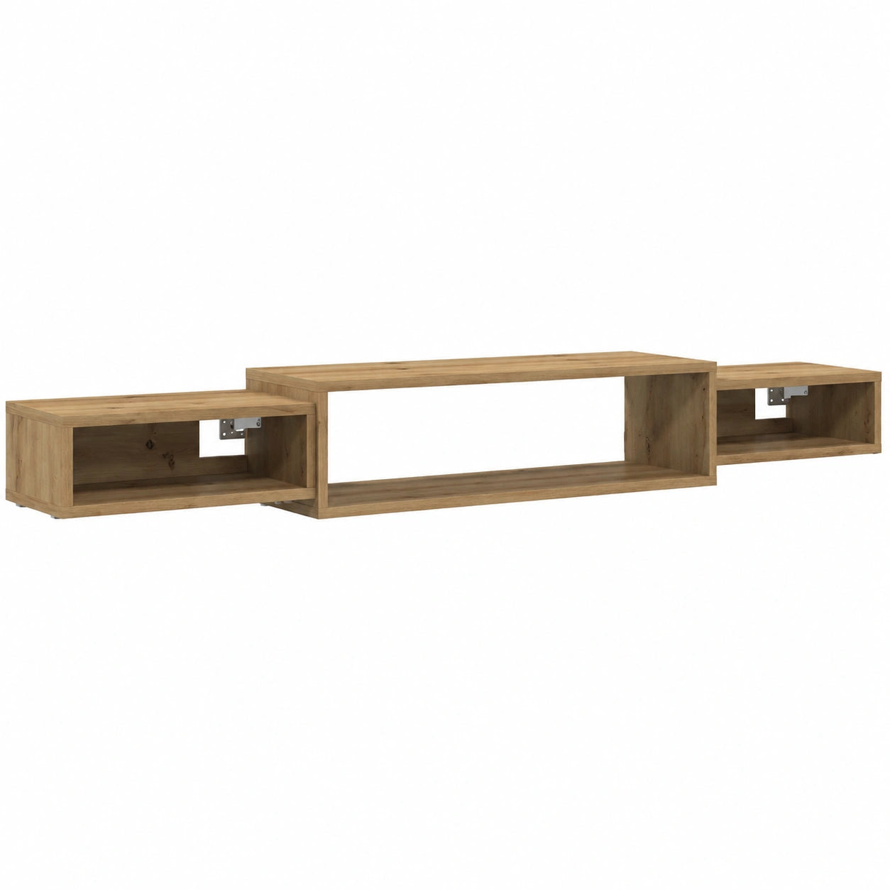 Mobile TV sospeso in legno di rovere, moderno per soggiorno, dimensioni 180x28x21 cm