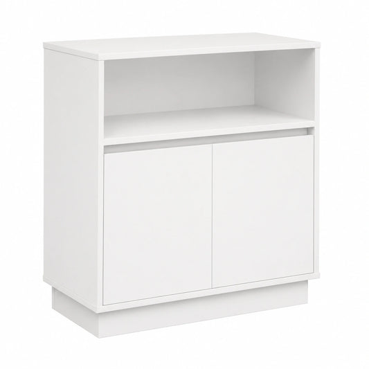 Credenza Moderna con LED in Legno Bianco 71x34,5x75 cm per Sala da Pranzo