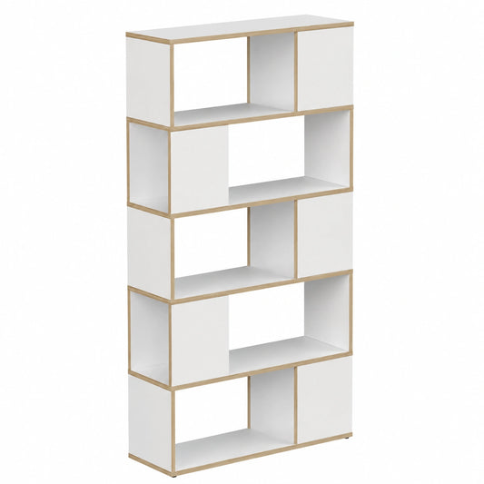 Scaffale Divisorio Eneos Bianco e Quercia 80x186 cm per Spazi Flessibili