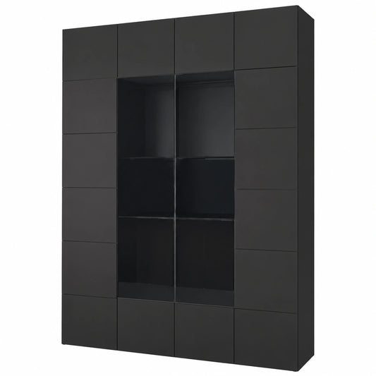 Vetrina Moderna Antracite 2 Ante per Soggiorno e Sala da Pranzo 121x43x166 cm