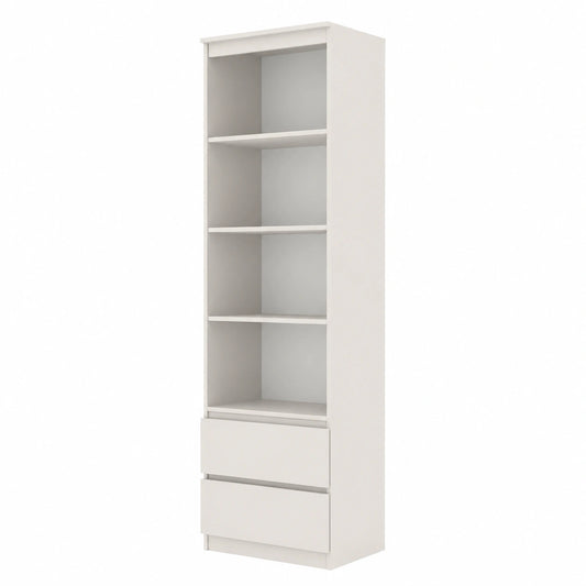 Homlando Scaffale Moderno 60 cm con 2 Cassetti, Libreria in Legno opaca per Soggiorno e Ufficio