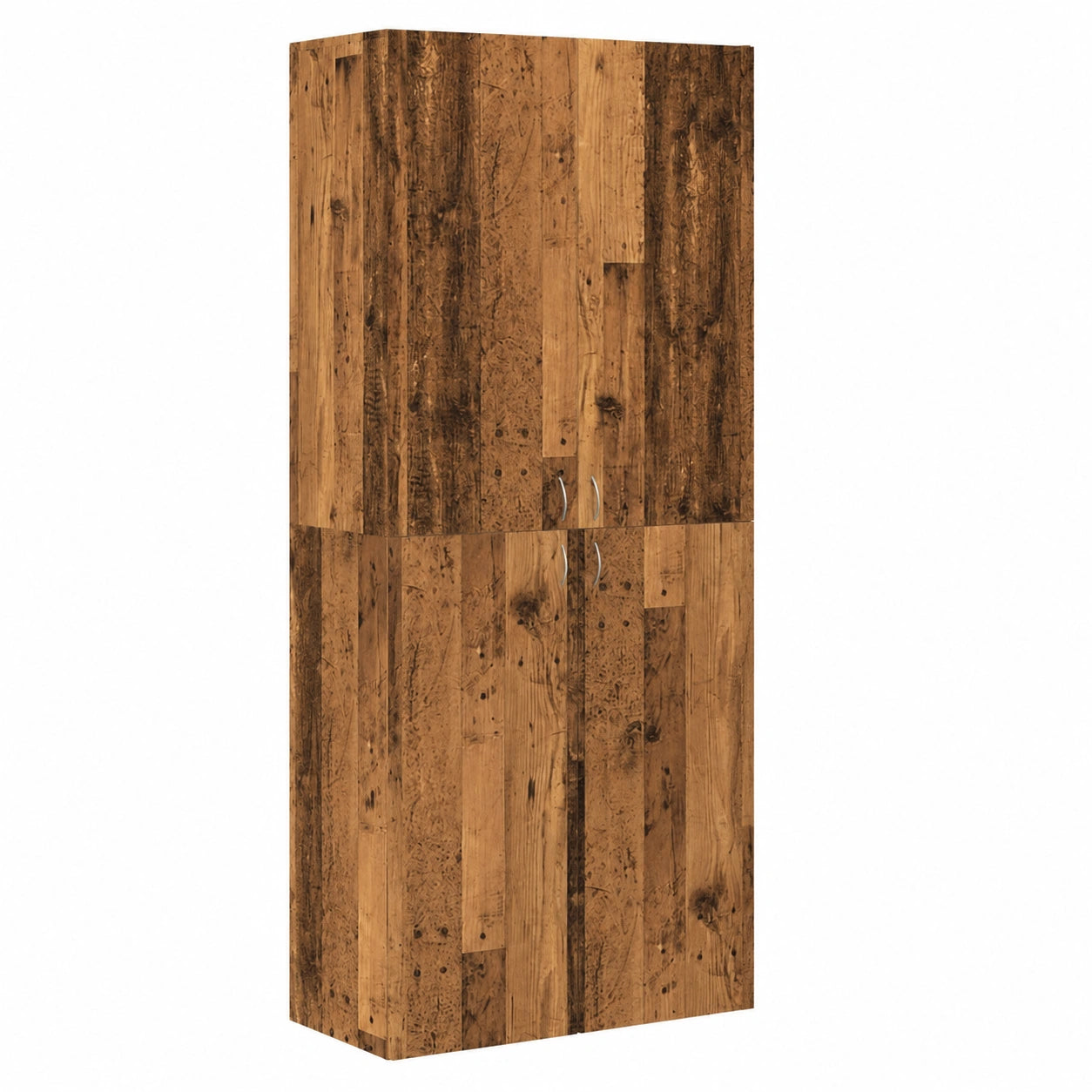 Credenza in Legno Riciclato 60x32x190 cm con Ripiani Regolabili