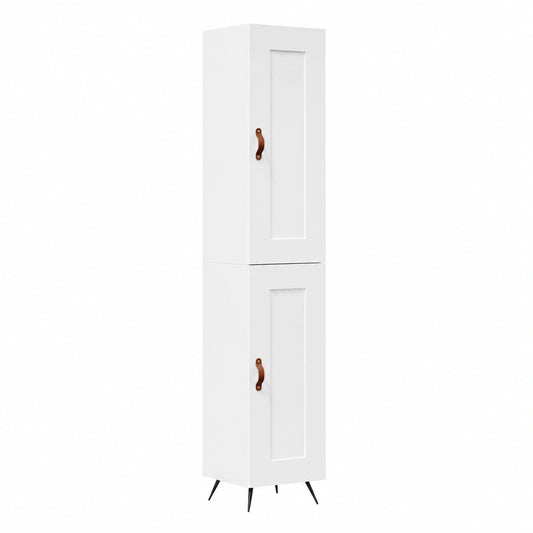 Mobile Bagno e Cucina Salvaspazio con Ante, Bianco Lucido, 3 Ripiani