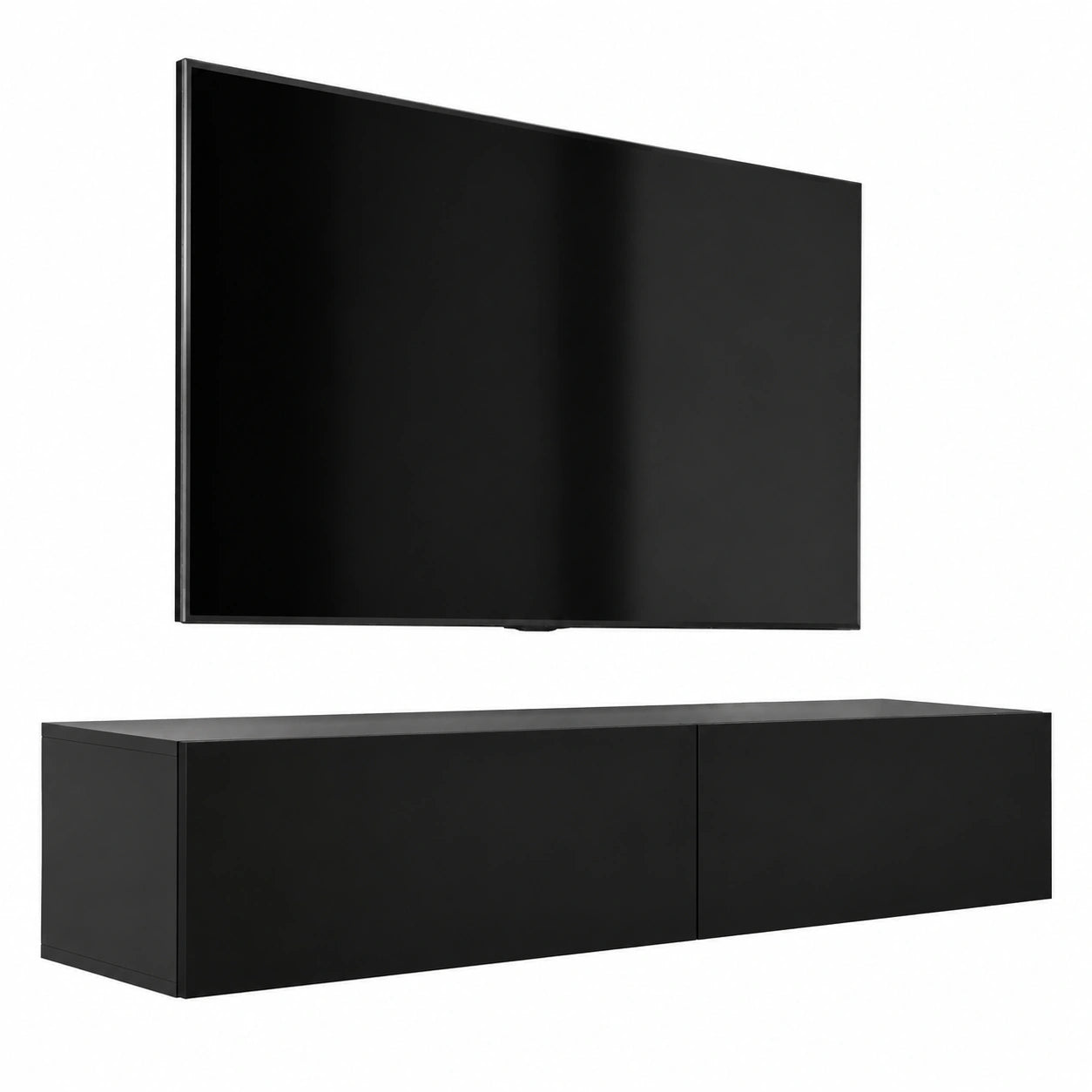 Mobile TV da Parete 170 cm Nero Opaco, Design Moderno