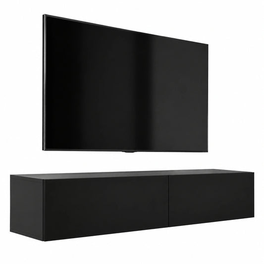 Mobile TV da Parete 170 cm Nero Opaco, Design Moderno