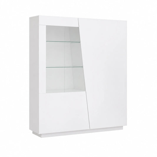 Vetrina Moderna 2 Ante Bianco Lucido per Salotto e Cucina - Collezione Sprint