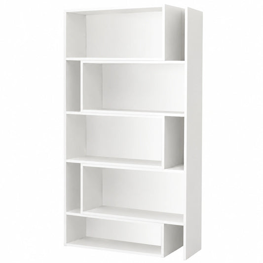 Libreria Regolabile in Legno Melaminico Bianco | Design Moderno per Casa e Ufficio | Dimensioni Salvaspazio 72-138x24x181 cm