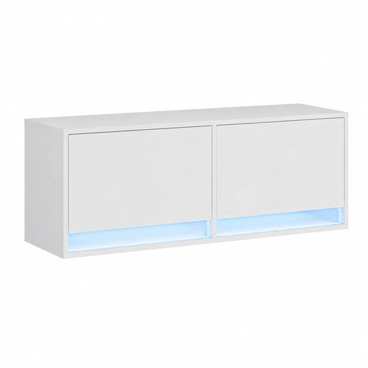 IKAYAA Mobile TV Sospeso con LED per Soggiorno, 100 cm, Bianco
