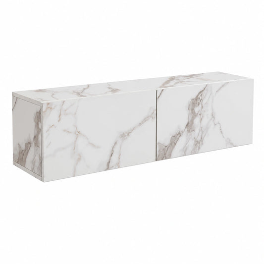 Mobile da Parete con Effetto Marmo, 120x30x30 cm - FineBuy