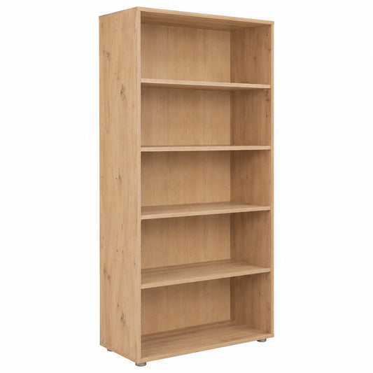 Libreria Moderna ESPRESSO con Ripiani Regolabili in Rovere, 69x200x35 cm, Made in Italy